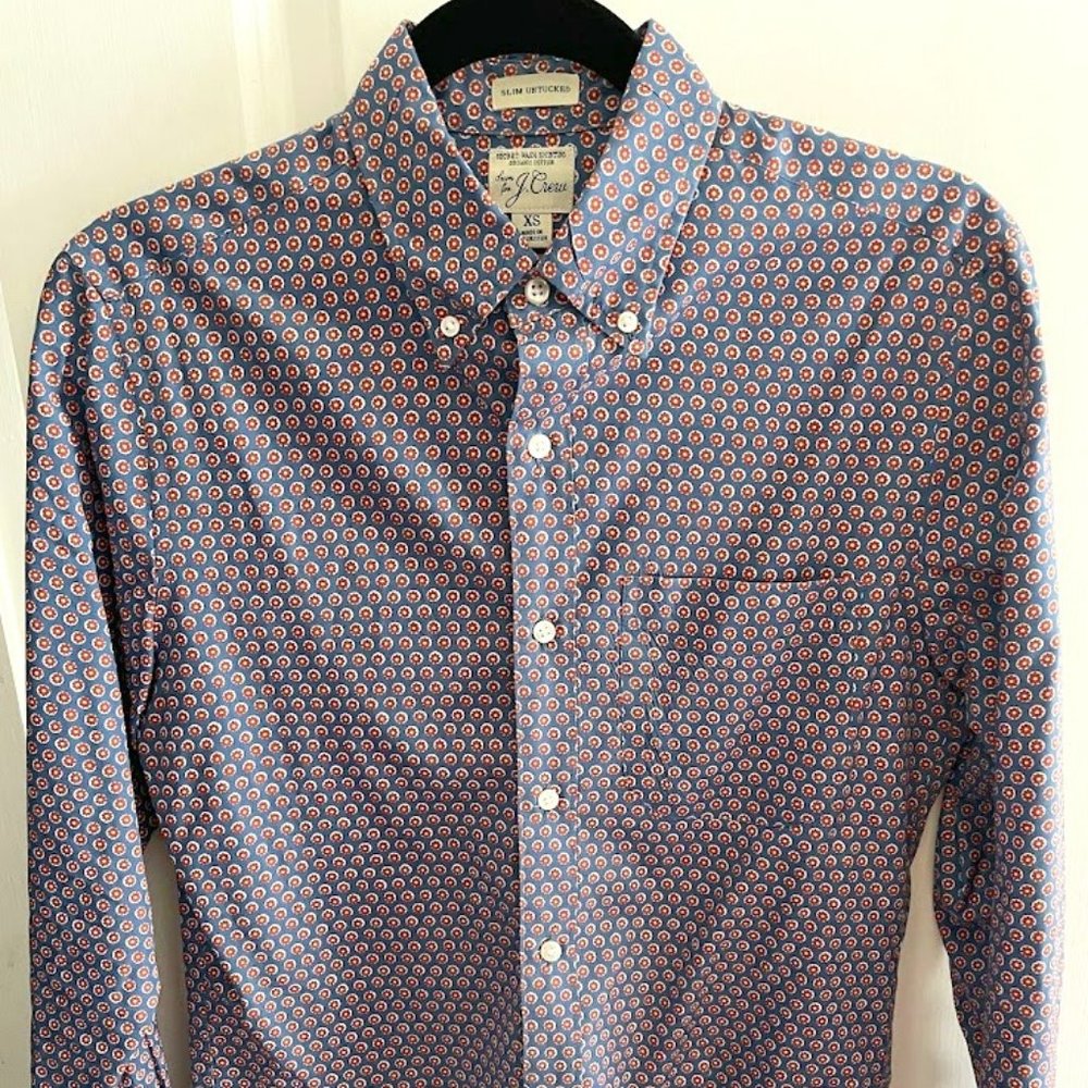 J. Crew Secret Wash Organic Poplin Shirt - Slim Untucked, XS